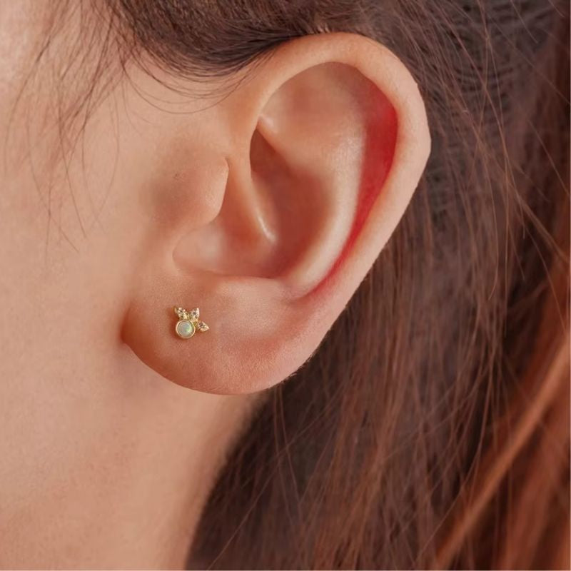 Boucle D'oreille Cartilage Opale Trio Zircons