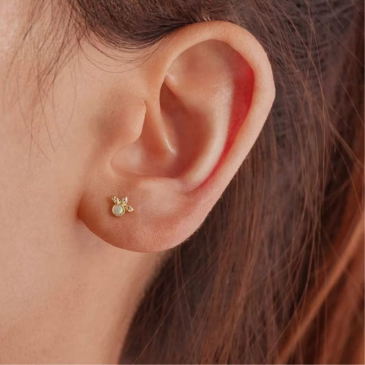 Boucle D'oreille Cartilage Opale Trio Zircons