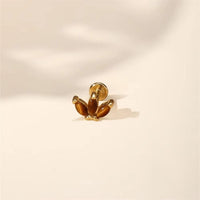 Boucle D'oreille Cartilage Puce Lotus Marron