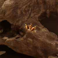Boucle D'oreille Cartilage Puce Lotus Marron