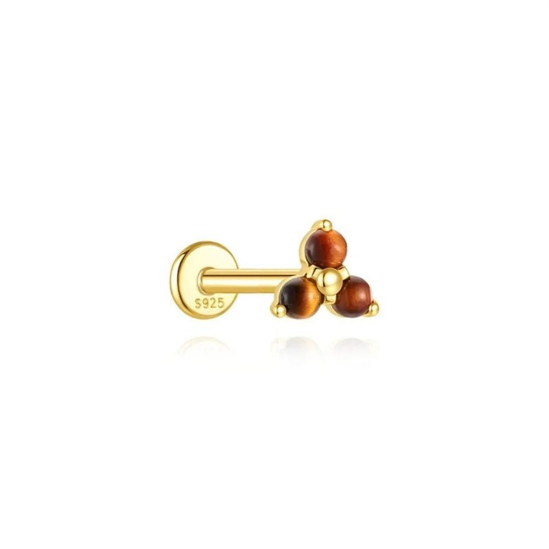 Boucle D'oreille Cartilage Puce Trio Marron