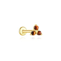 Boucle D'oreille Cartilage Puce Trio Marron