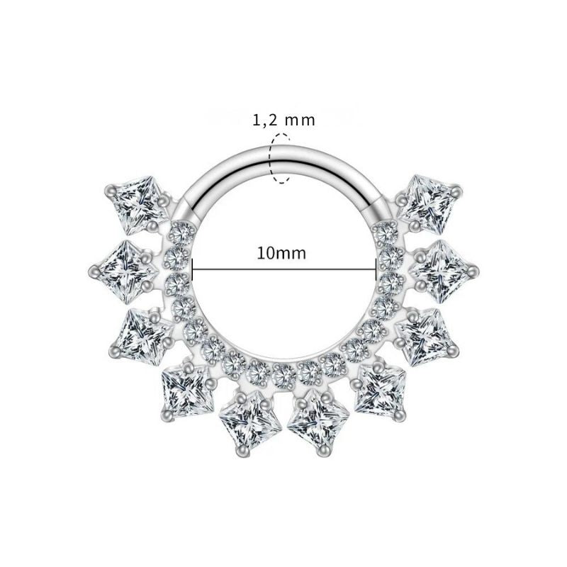 Boucle D'oreille Cartilage Soleil Cristal Rayonnant Image