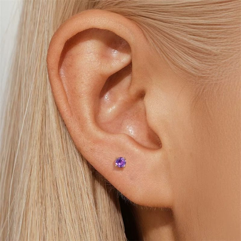 Boucle D'oreille Cartilage Zircon Lavande