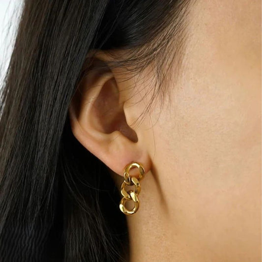 Boucle D'oreille Chaine Acier Inoxydable