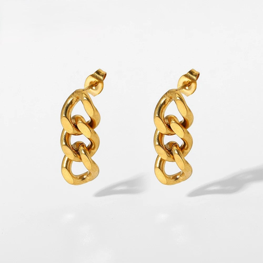 Boucle D'oreille Chaine Acier Inoxydable