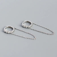 Boucle d'Oreille Chaine Créole Argentée Scintillante