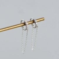 Boucle d'Oreille Chaine Créole Argentée Scintillante