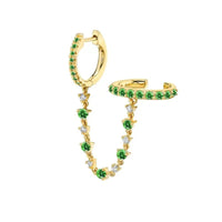 Boucle d'Oreille Chaine Double Anneau Acier Inoxydable
