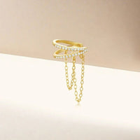 Boucle d'Oreille Chaine Ear Cuff Doré Scintillant