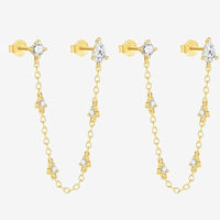 Boucle d'Oreille Chaine Goutte D'eau Scintillante