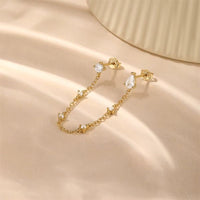 Boucle d'Oreille Chaine Goutte D'eau Scintillante