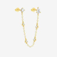 Boucle d'Oreille Chaine Goutte D'eau Scintillante