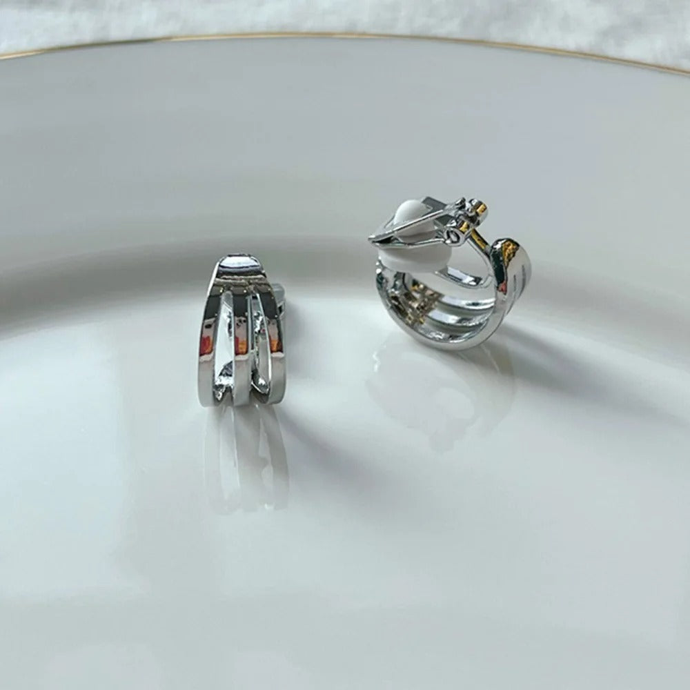 Boucle D'oreille Clip Femme Ajourée Graphique