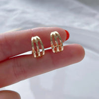 Boucle D'oreille Clip Femme Ajourée Graphique