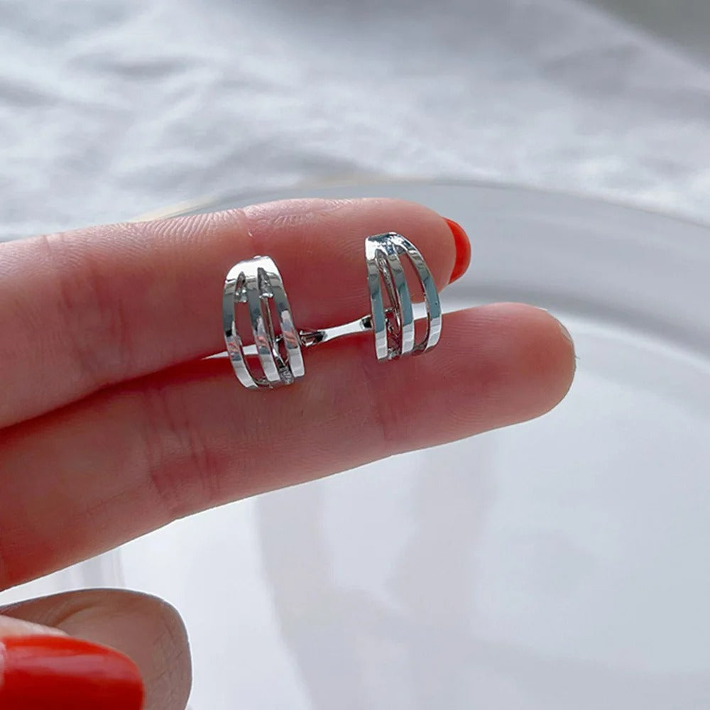 Boucle D'oreille Clip Femme Ajourée Graphique