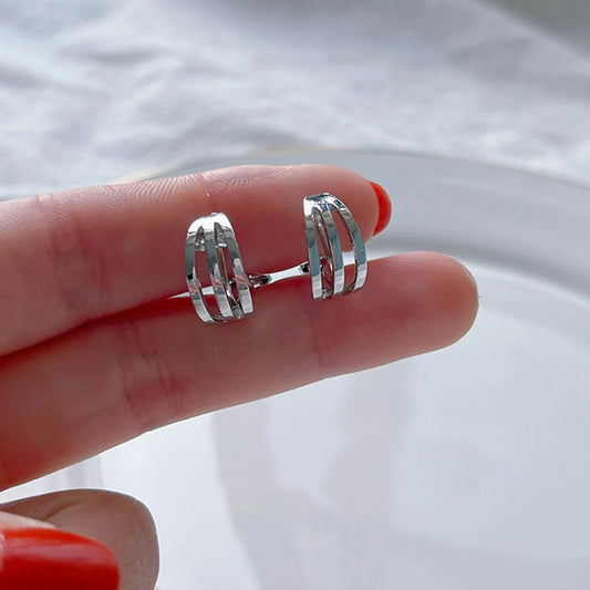 Boucle D'oreille Clip Femme Ajourée Graphique