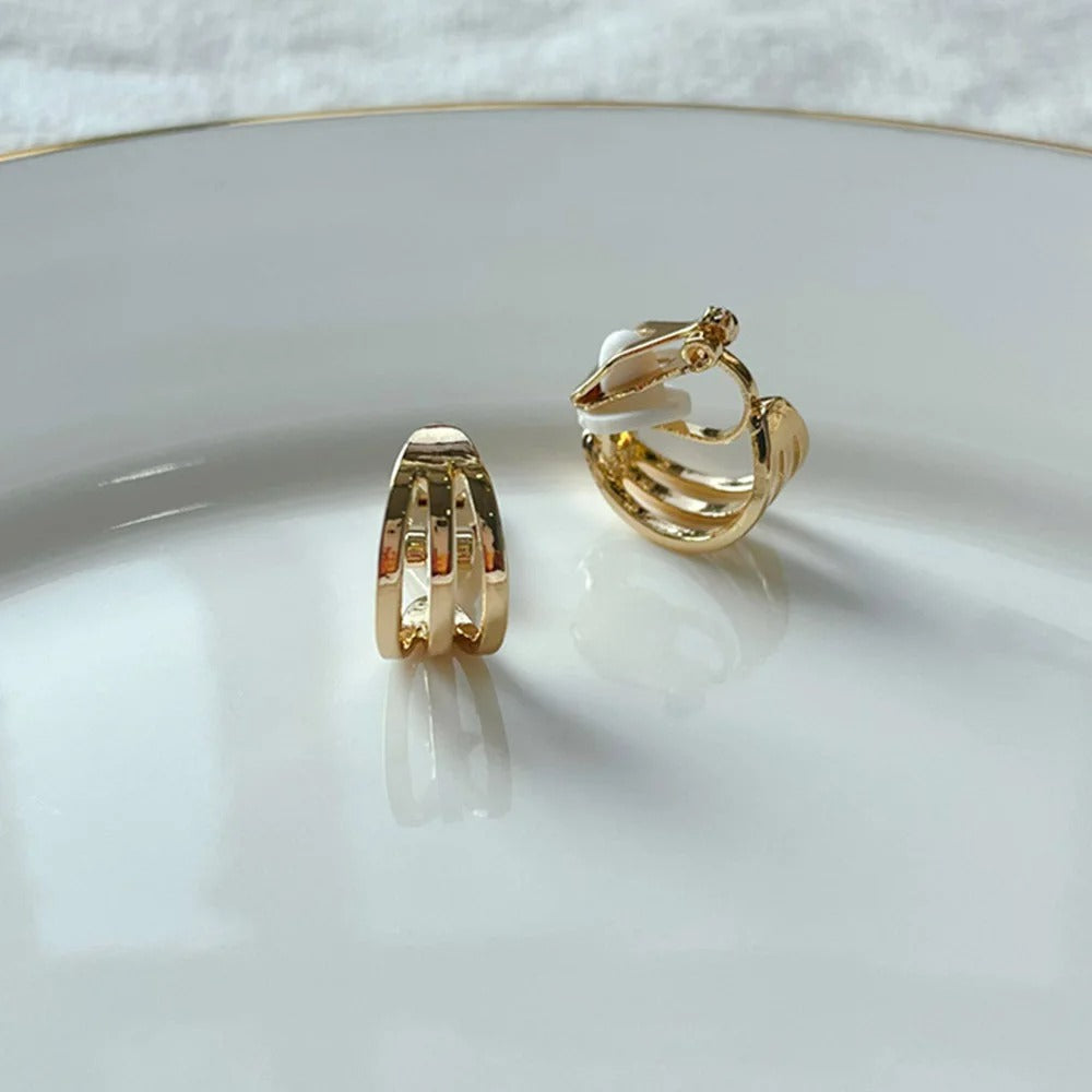 Boucle D'oreille Clip Femme Ajourée Graphique