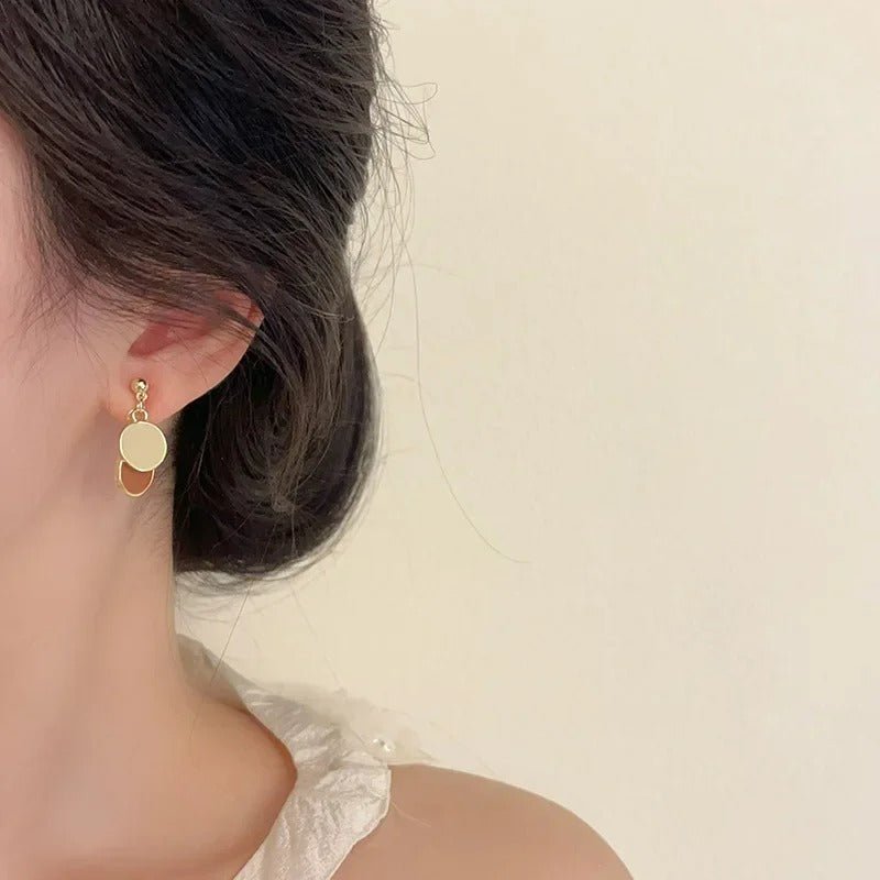 Boucle D'oreille Clip Femme Cercle Duo