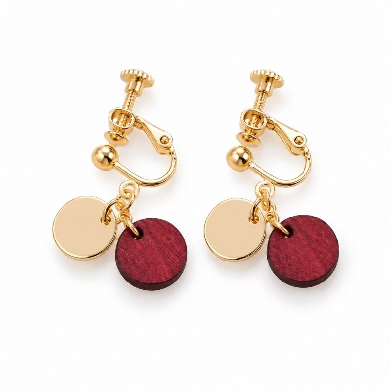 Boucle D'oreille Clip Femme Cercle Duo