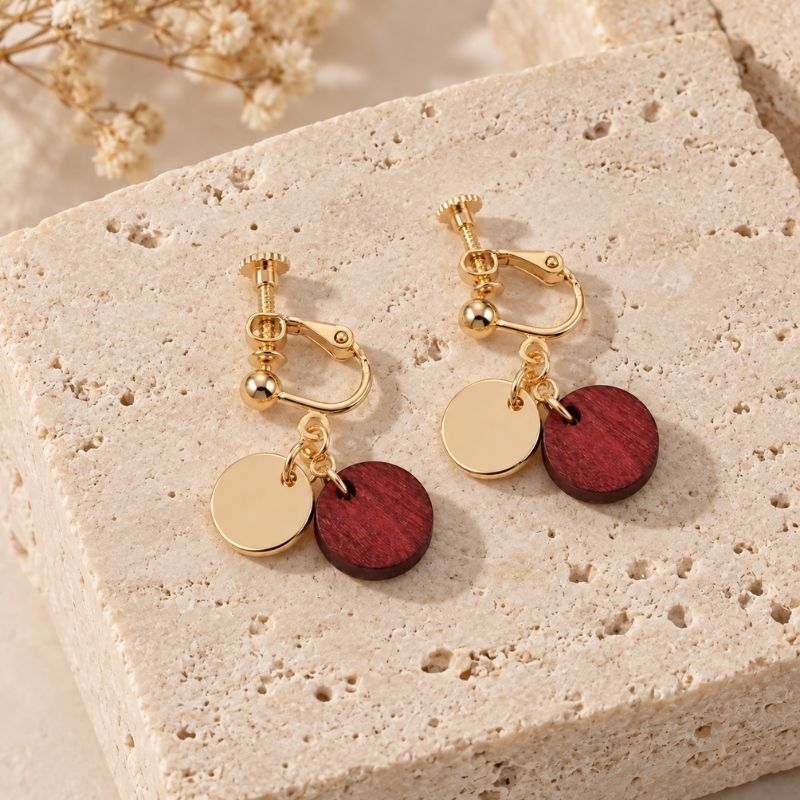 Boucle D'oreille Clip Femme Cercle Duo Image