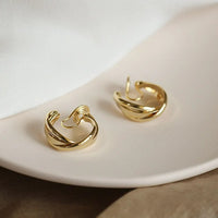 Boucle D'oreille Clip Femme Croisée Chic