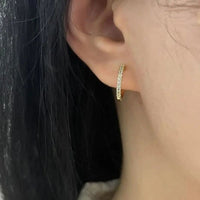 Boucle D'oreille Clip Femme Doré Brillante