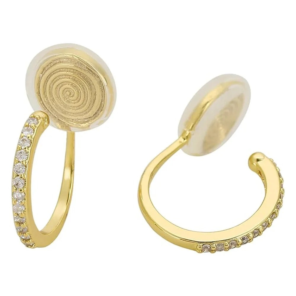 Boucle D'oreille Clip Femme Doré Brillante