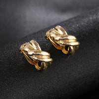 Boucle D'oreille Clip Femme Dorée Tressée Vintage