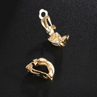 Boucle D'oreille Clip Femme Dorée Tressée Vintage