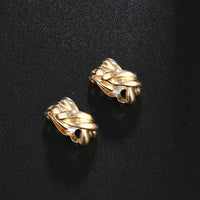 Boucle D'oreille Clip Femme Dorée Tressée Vintage