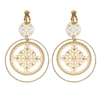 Boucle D'oreille Clip Femme Ajourée Élégance Orientale