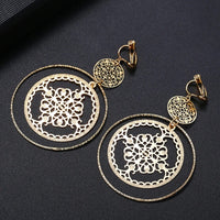 Boucle D'oreille Clip Femme Ajourée Élégance Orientale