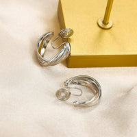 Boucle D'Oreille Clip Femme Élégance Torsadée