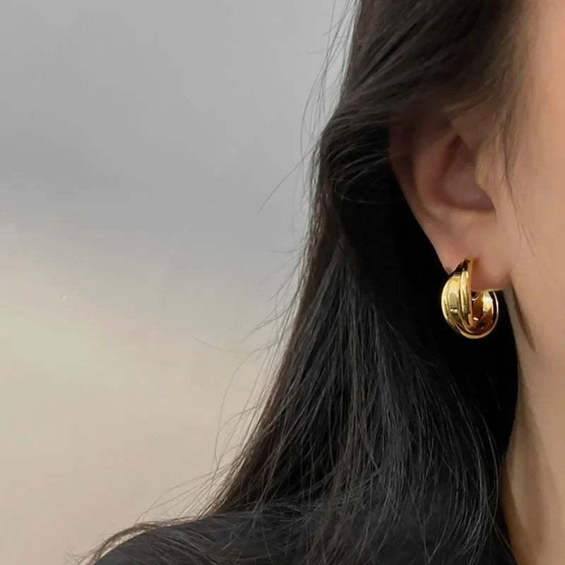 Boucle D'Oreille Clip Femme Élégance Torsadée