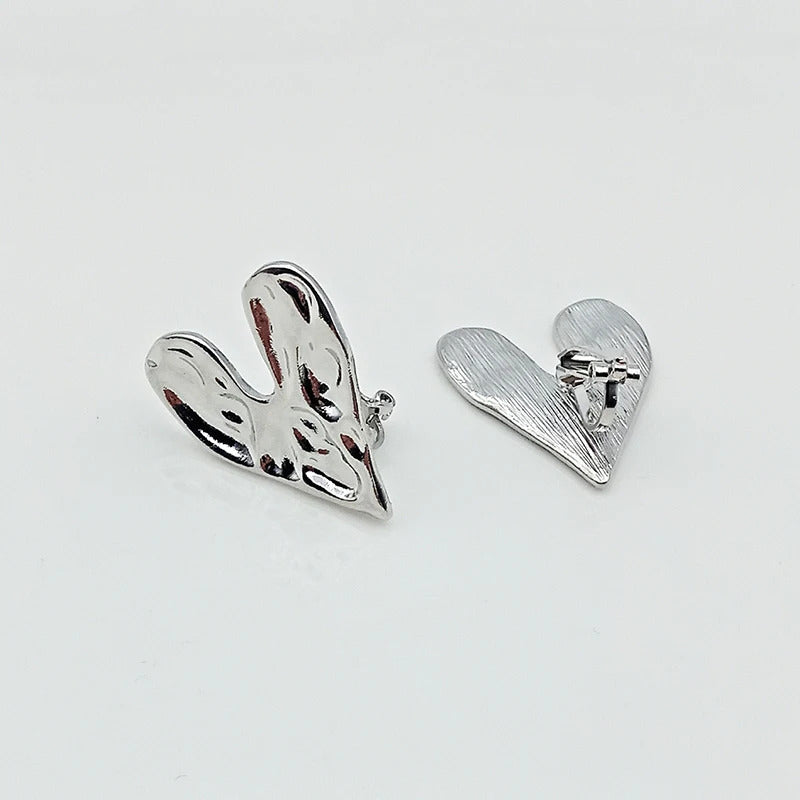 Boucle d'Oreille Clip Femme en Forme de Cœur