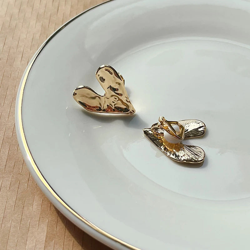 Boucle d'Oreille Clip Femme en Forme de Cœur