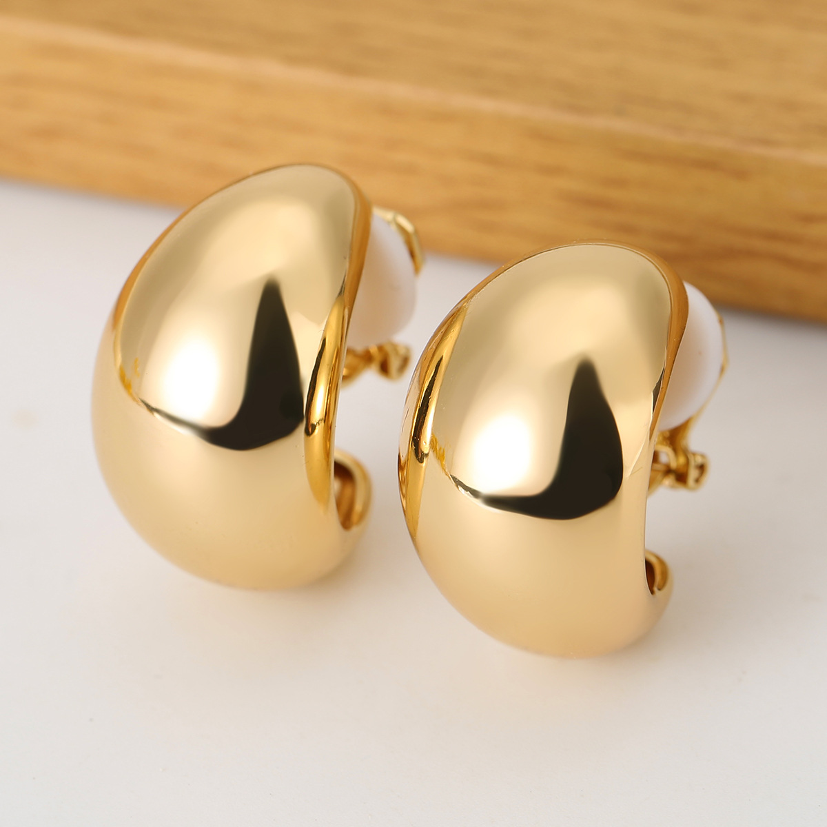 Boucle d'Oreille Clip Femme en Forme de Gouttelette