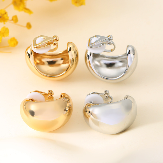 Boucle d'Oreille Clip Femme en Forme de Gouttelette