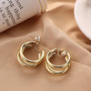 Boucle d'Oreille Clip Femme en Forme de Triple Boucle