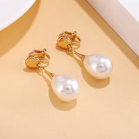 Boucle D’oreille Clip Femme Goutte Perle Élégante