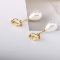 Boucle D’oreille Clip Femme Goutte Perle Élégante