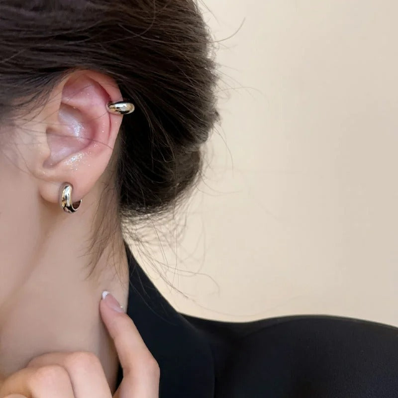 Boucle D'oreille Clip Femme Minimaliste Polyvalente