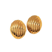 Boucle D'oreille Clip Femme Ondulé Acier Inoxydable