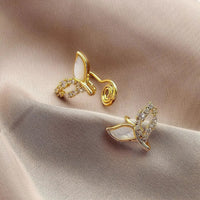 Boucle D'oreille Clip Femme Queue Marine Dorée