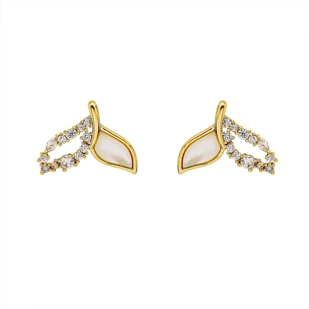 Boucle D'oreille Clip Femme Queue Marine Dorée