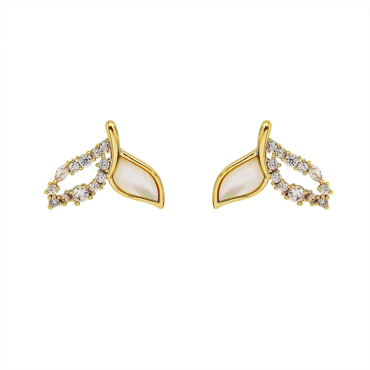Boucle D'oreille Clip Femme Queue Marine Dorée