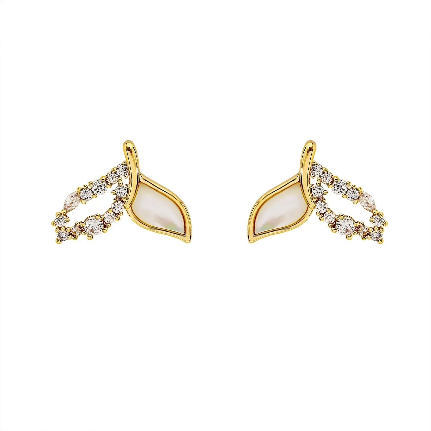 Boucle D'oreille Clip Femme Queue Marine Dorée
