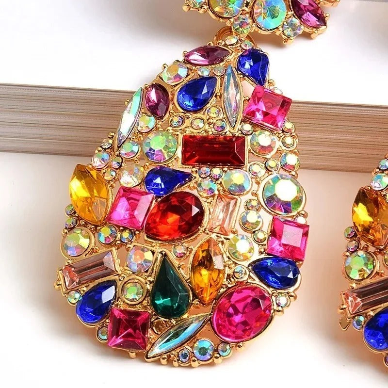 Boucle D'oreille Clip Femme Vintage colorée
