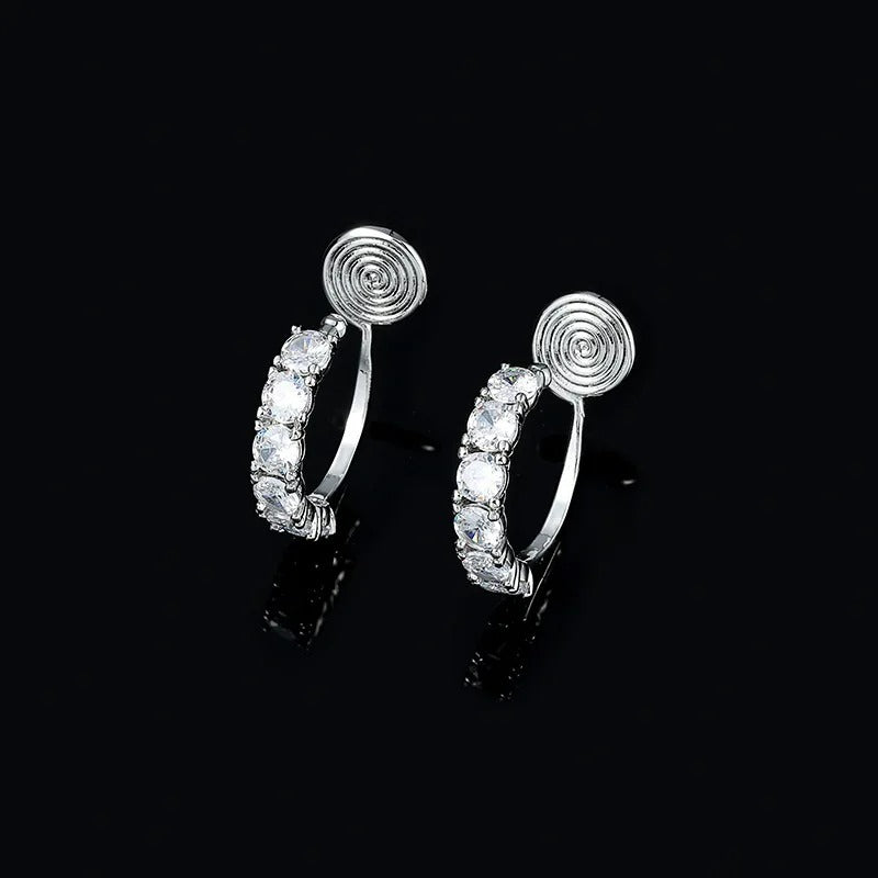 Boucle D'Oreille Clip Femme Zircon Étincelants